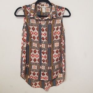 2/$16💎H&M Sleeveless Printed Blouse